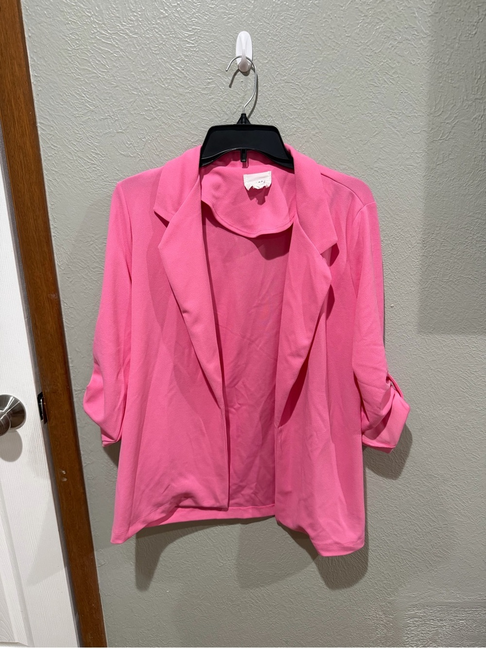 ANDRÉE BY UNIT Bright Pink Open-Front Blazer Size M EUC Barbiecore